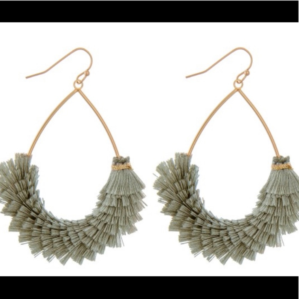Mint tassel earrings